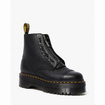 Dr Martens Sinclair Kožené - Cierne Cizmy na Platforme Damske, DR0385